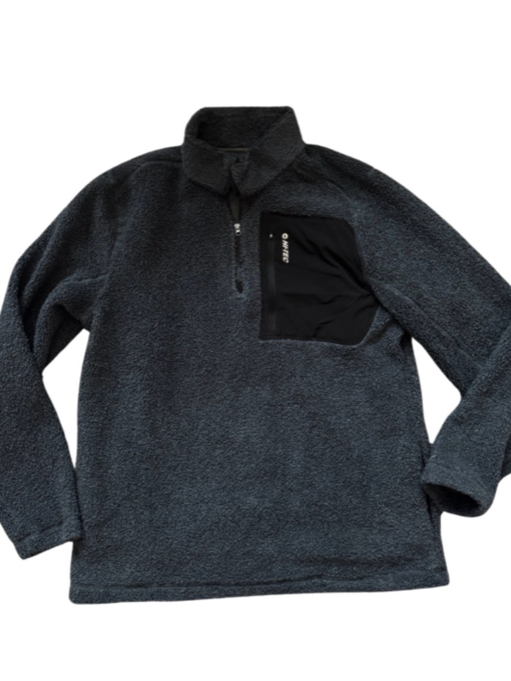 Hi-Tec Men's Charcoal Quarter-Zip Fleece Pullover Mens  Large
